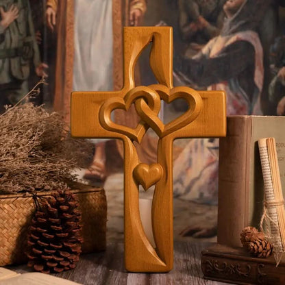 Cadeau de mariage sculpté à la main : Cœurs entrelacés