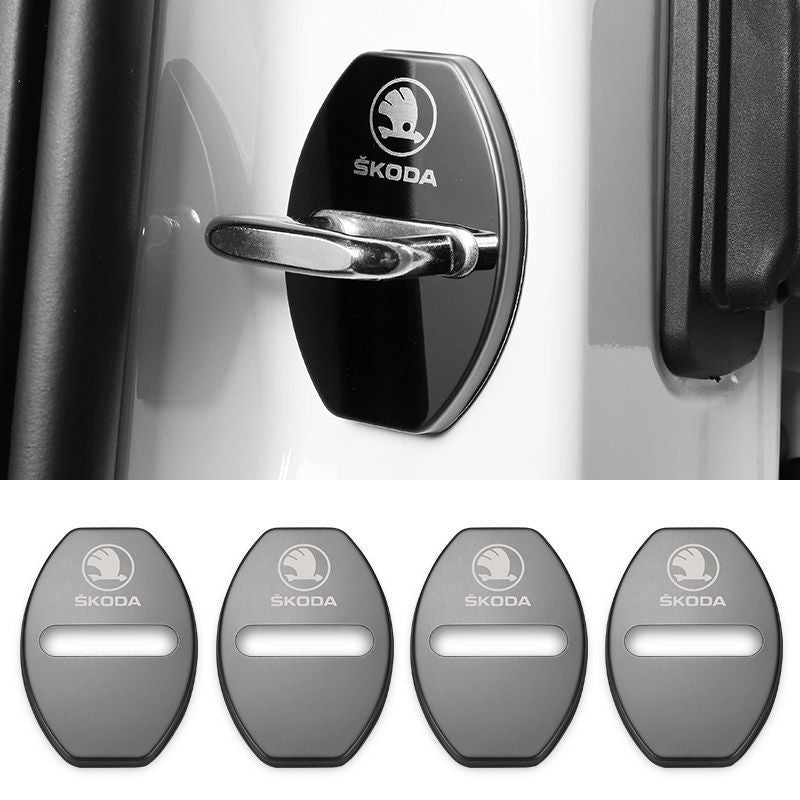 Protections métalliques pour loquets de portière de voiture (4 pièces)