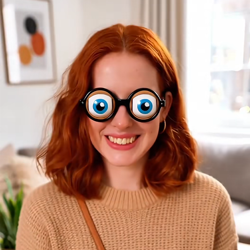 Lunettes amusantes avec mécanisme de clignement des yeux