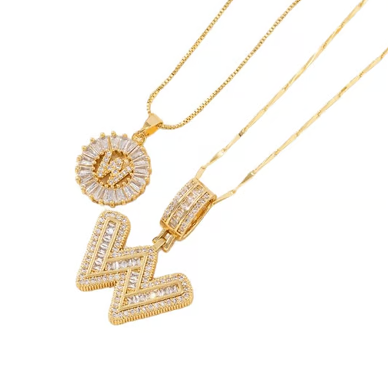 Collier pendentif alphabet doré