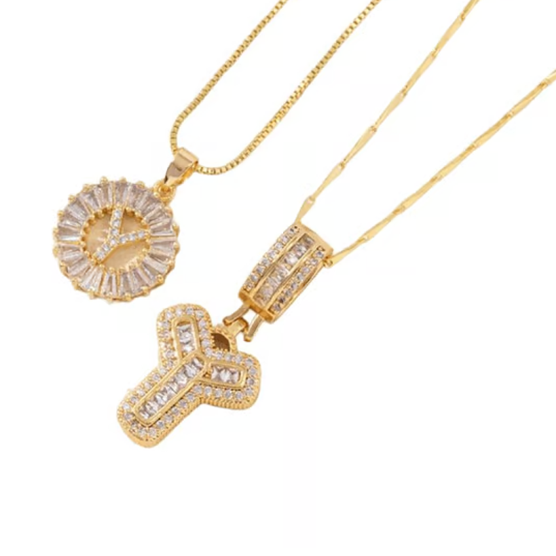 Collier pendentif alphabet doré
