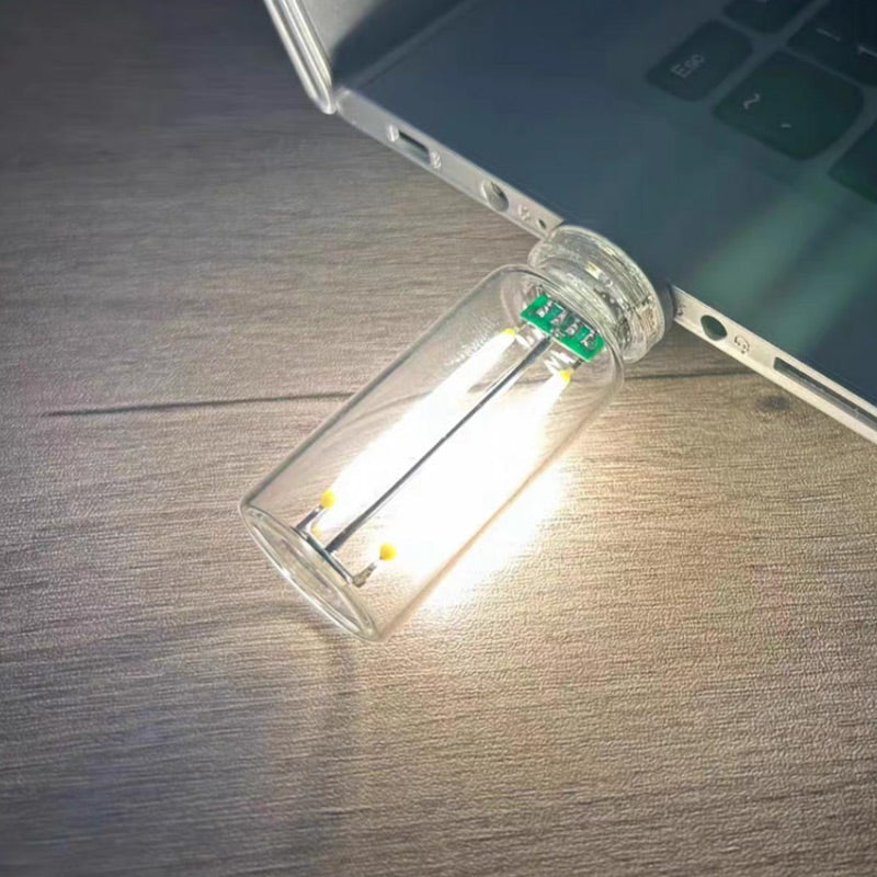 Veilleuse portable en verre à commande tactile et USB