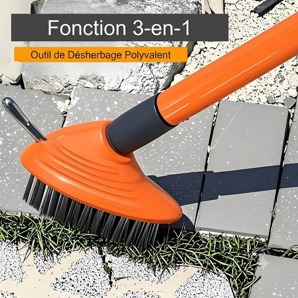 Brosse à joints 3-en-1 pour terrasse et allée