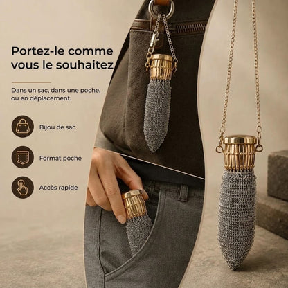 Porte-monnaie vintage en maille métallique pour petits objets