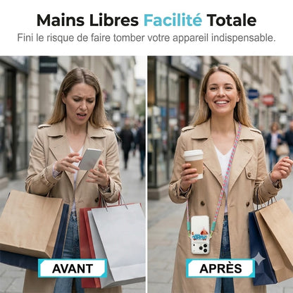 Pince pour téléphone avec motif animal et dragonne