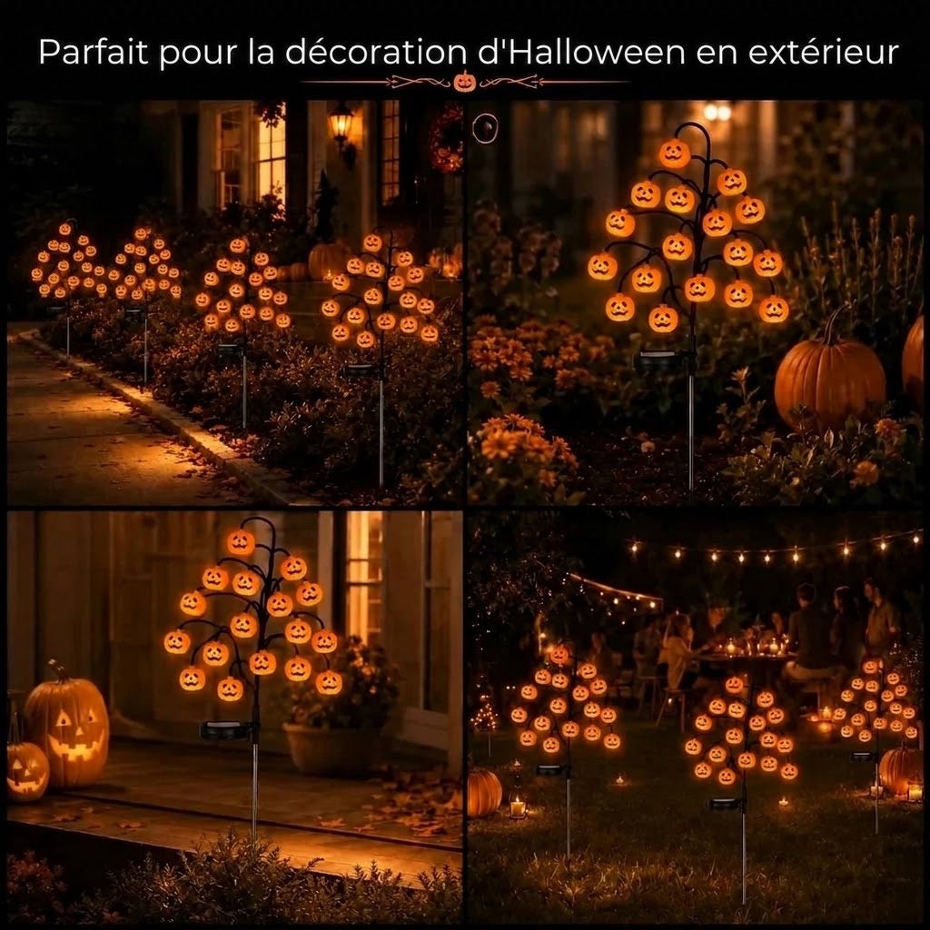 Lampes de jardin solaires en forme de citrouille