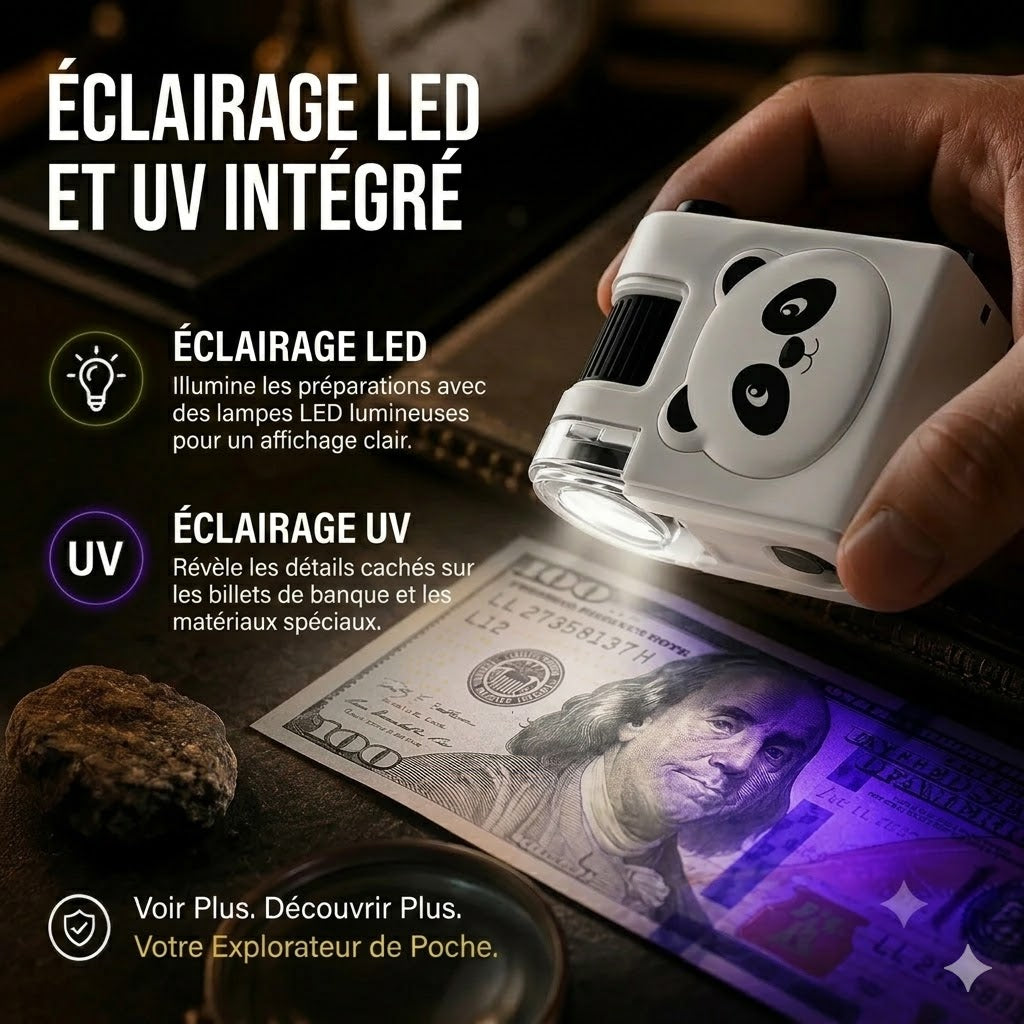 Microscope éducatif portable avec support de téléphone pour enfants