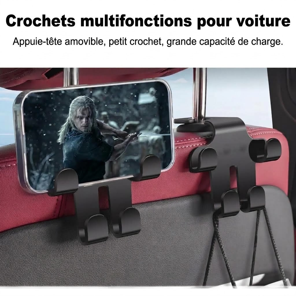 Crochets pour appuie-tête de voiture pour sacs lot de 2