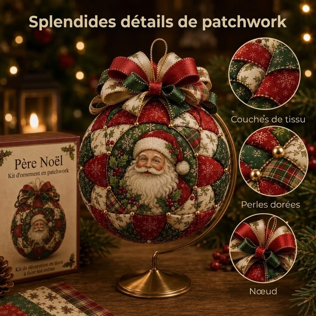 Kit DIY de boules de Noël en patchwork