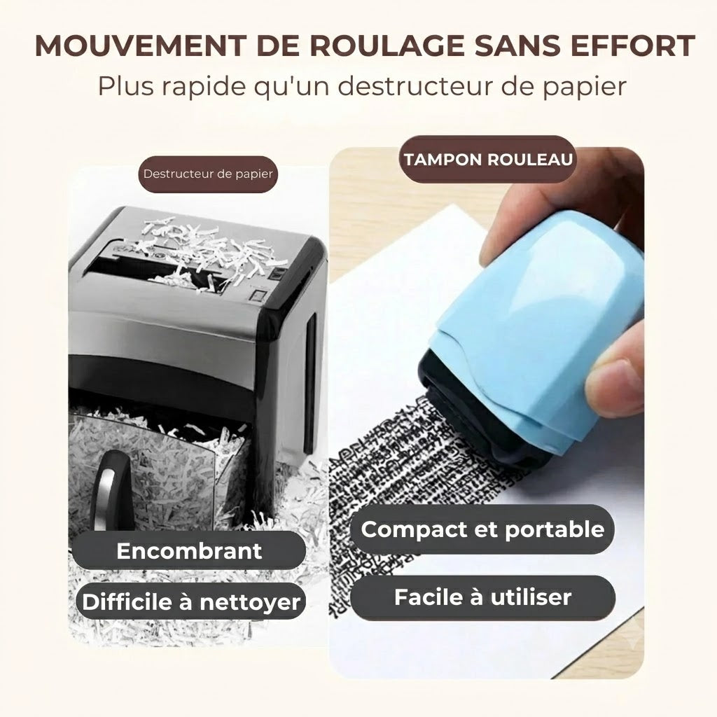 Tampon rouleau de confidentialité pour documents