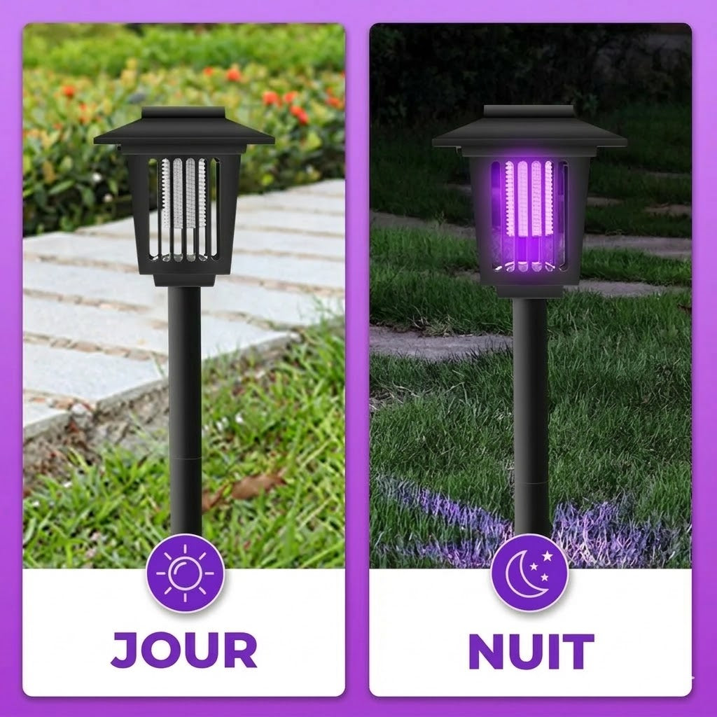 Destructeur d'insectes solaire pour extérieur