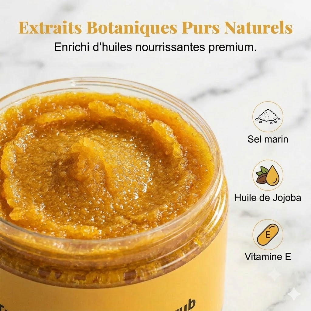 Gommage Corporel au Curcuma – Stimule la Peau avec une Exfoliation Douce et une Hydratation Intense