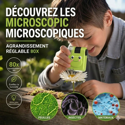 Microscope éducatif portable avec support de téléphone pour enfants
