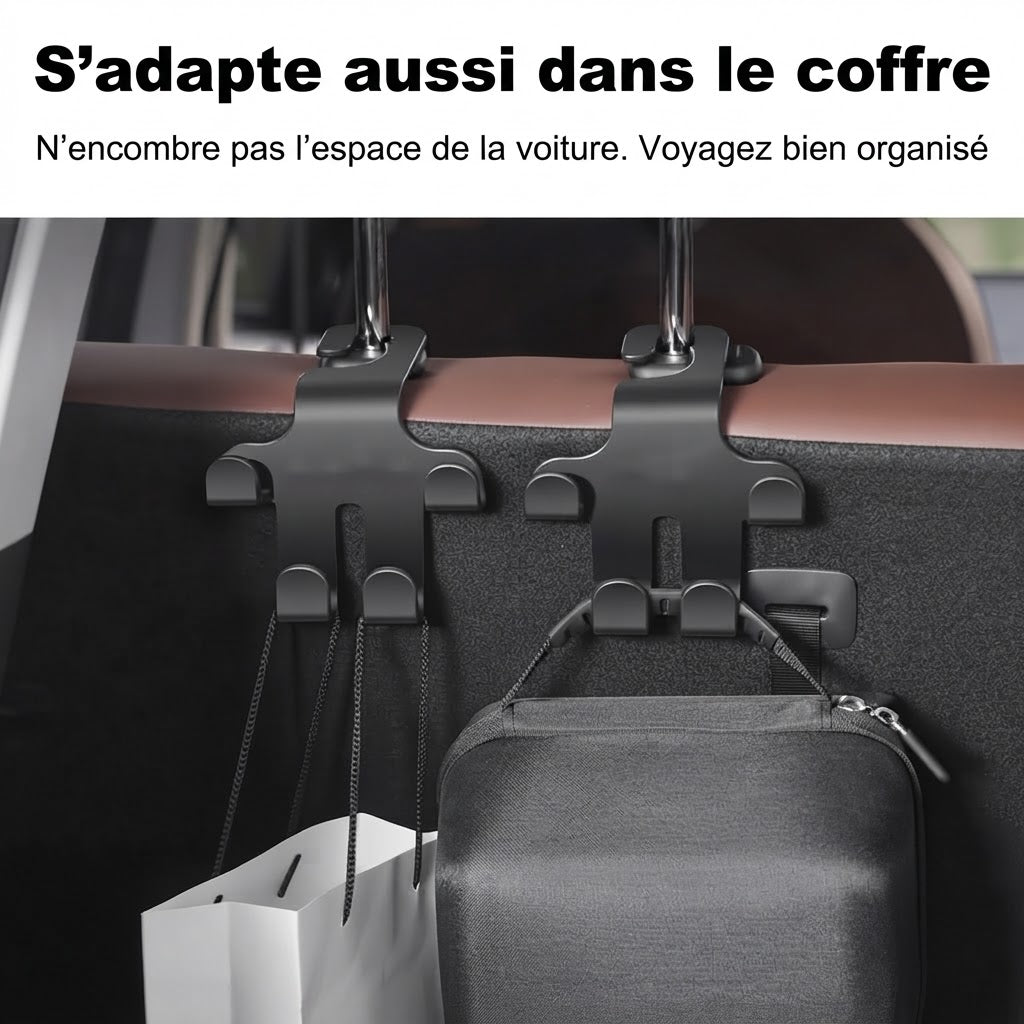 Crochets pour appuie-tête de voiture pour sacs lot de 2