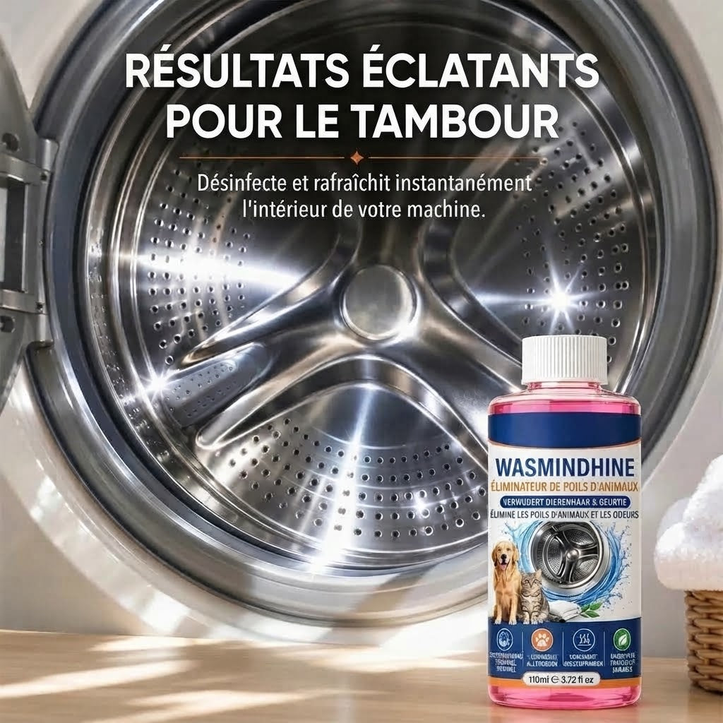 Nettoyant lave-linge 4 en 1 contre les poils d’animaux et les mauvaises odeurs