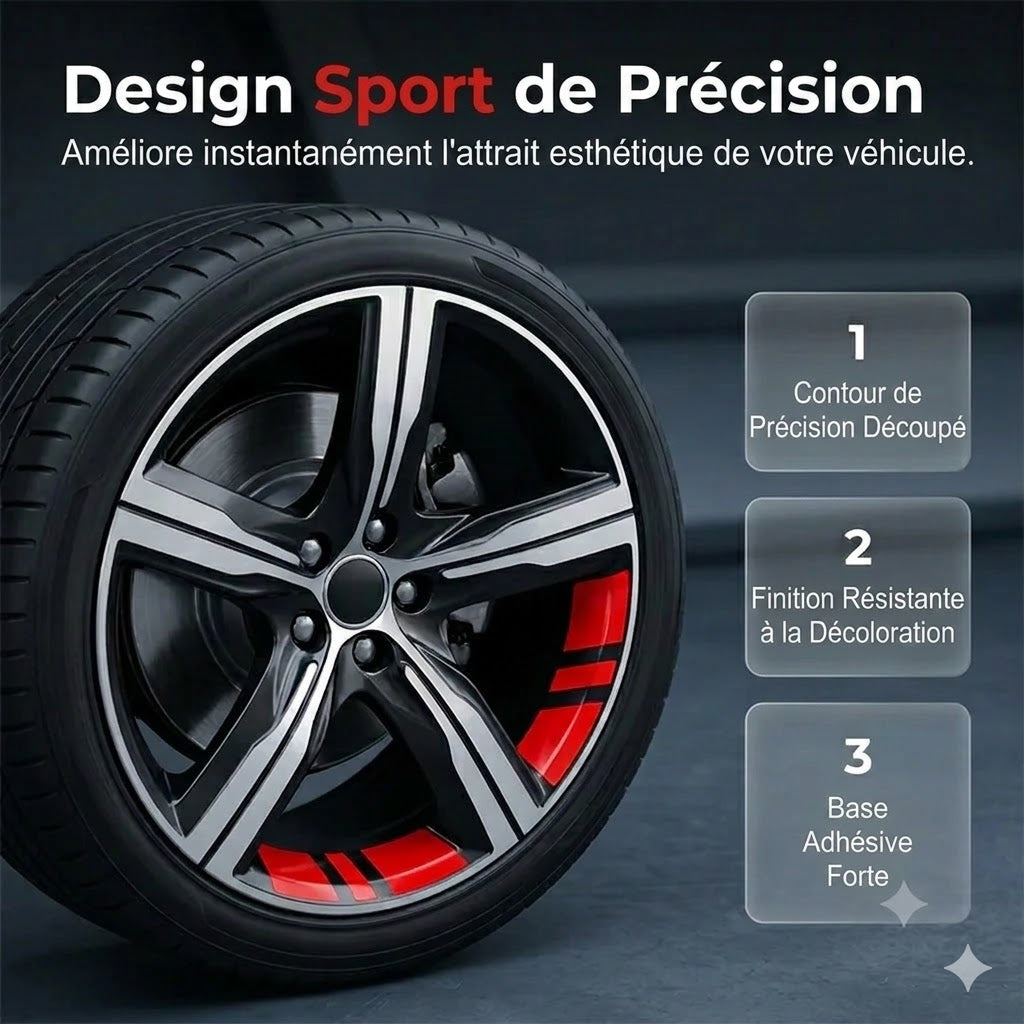 Liserets de jante réfléchissants pour roues de voiture