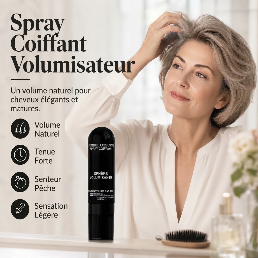 Spray volumisant parfum pêche pour cheveux fins