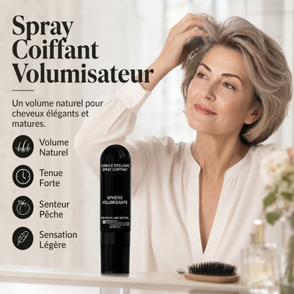 Spray volumisant parfum pêche pour cheveux fins