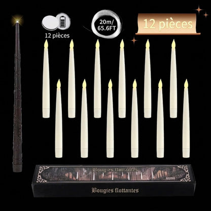 Bougies LED flottantes avec baguette magique