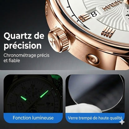 Montre à quartz classique et élégante pour homme