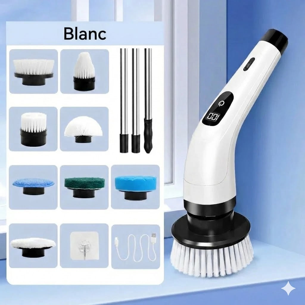 Brosse de nettoyage électrique 9-en-1