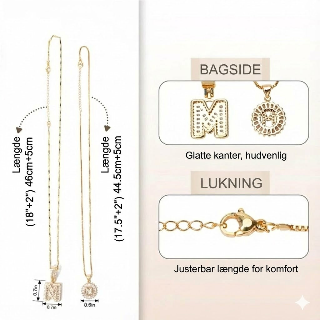 Collier pendentif alphabet doré