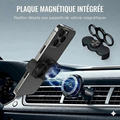 Double bague pour trois doigts avec clip à l'arrière
