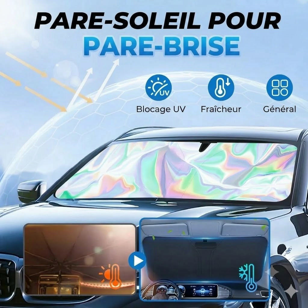 Pare-soleil pour voiture avec revêtement réfléchissant en aluminium contre la chaleur extrême