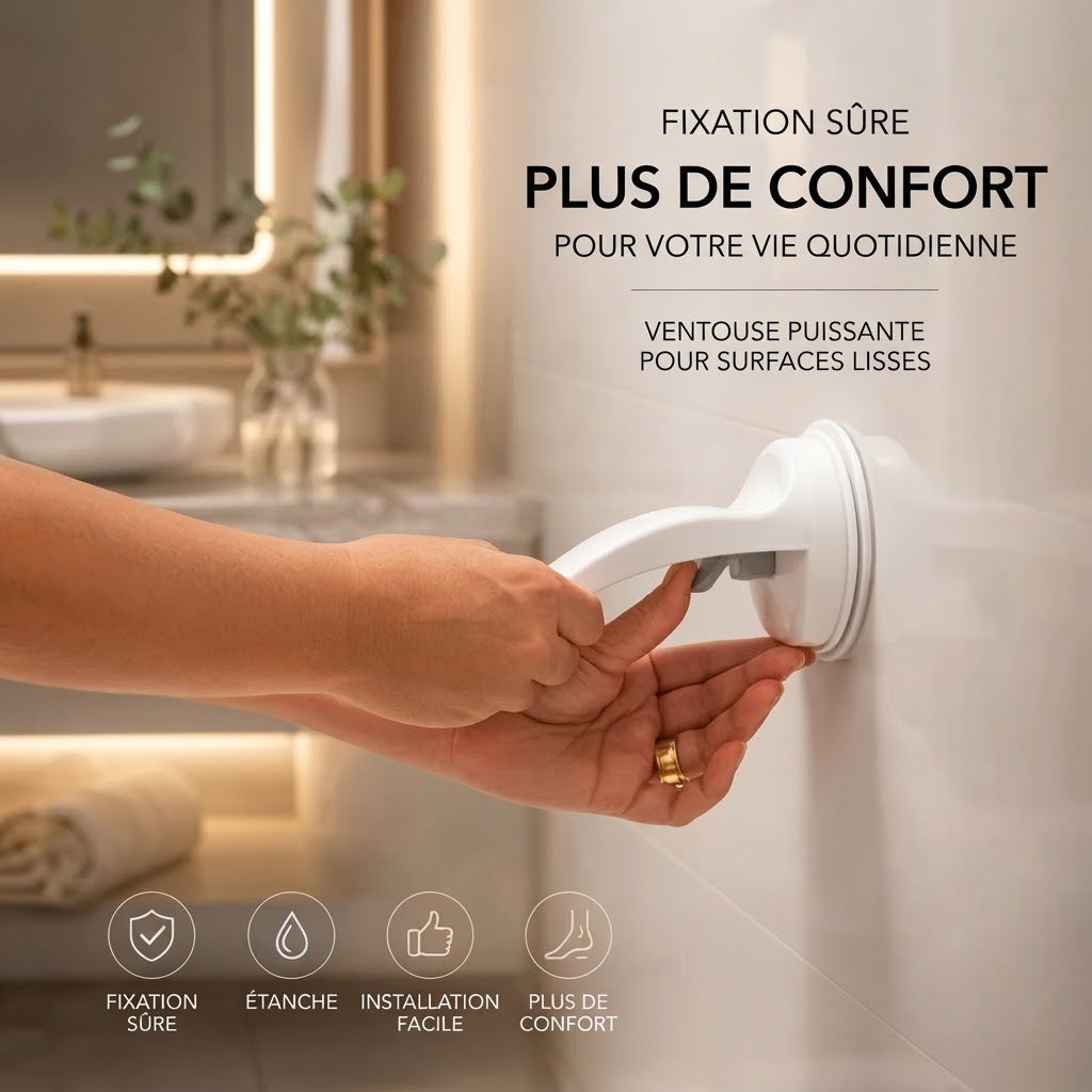 Repose-pied de douche avec fixation à ventouse