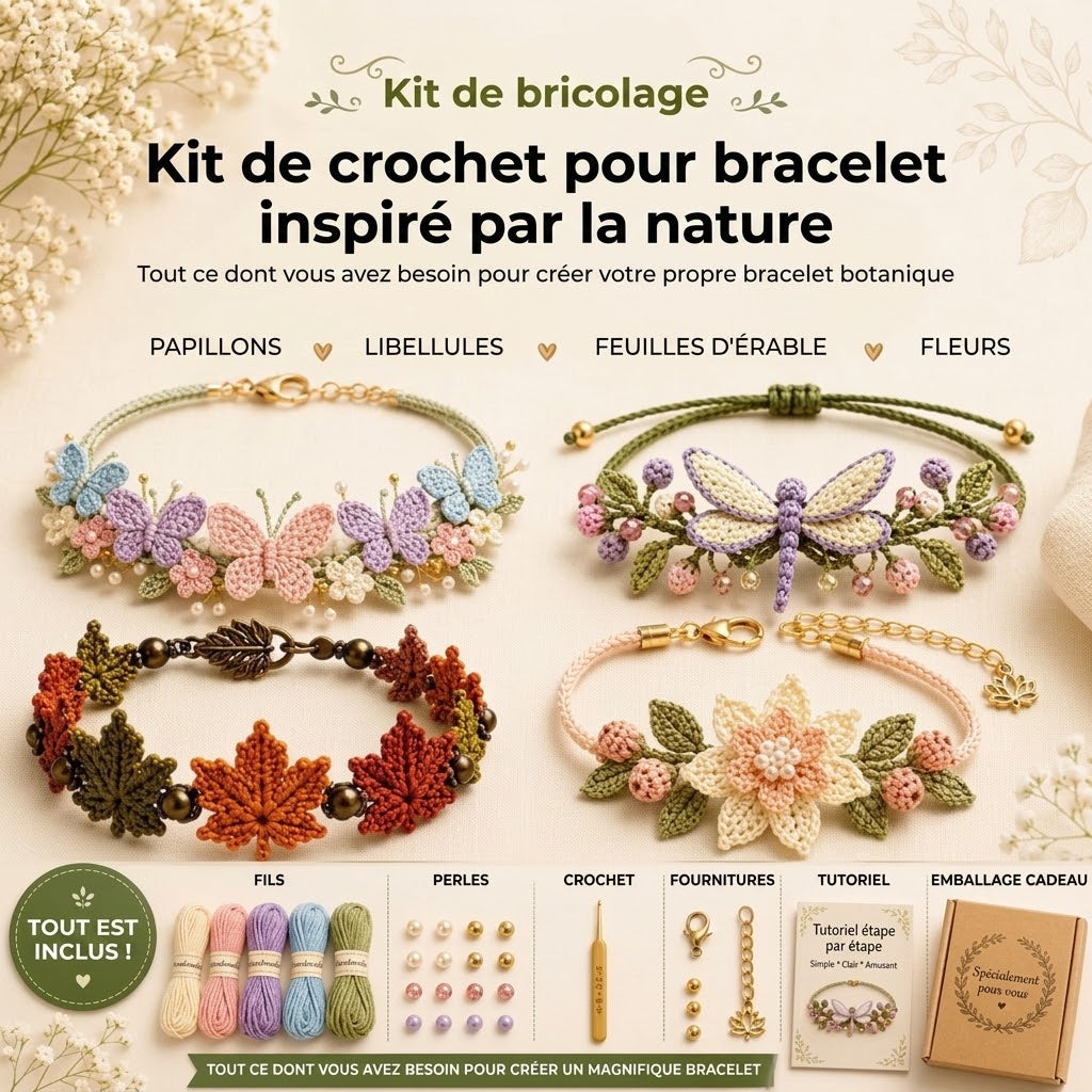 Kit de crochet DIY pour bracelets