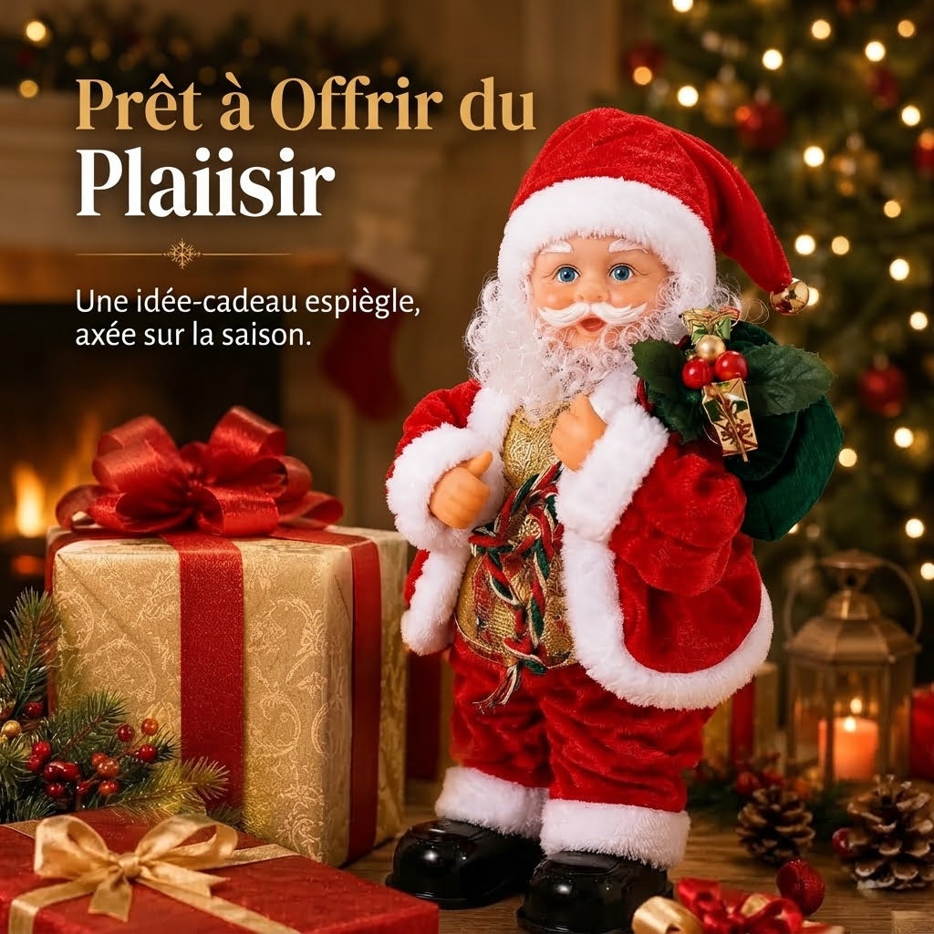 Père Noël dansant avec musique