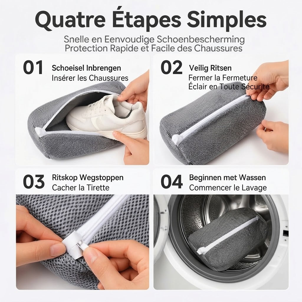 Sac de lavage en maille pour chaussures en machine