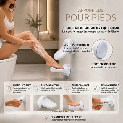 Repose-pied de douche avec fixation à ventouse