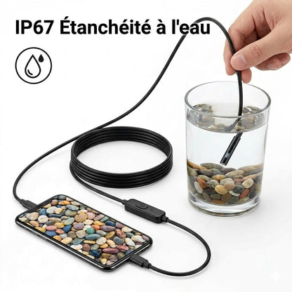 Caméra endoscope universelle 3-en-1 avec sonde étanche IP67