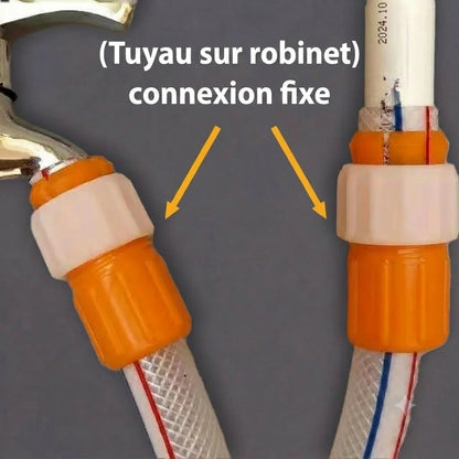 Raccord rapide universel étanche pour tuyau d’arrosage et robinet