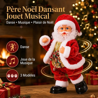 Père Noël dansant avec musique