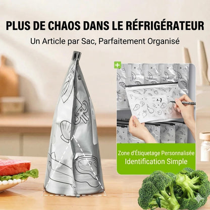 Sachets fraîcheur réutilisables en aluminium avec fermeture hermétique (lot de 10)