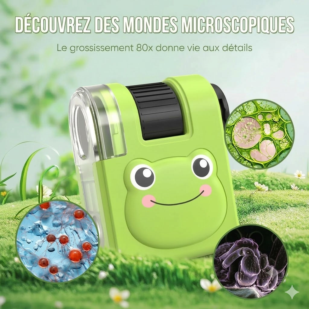 Microscope éducatif portable avec support de téléphone pour enfants