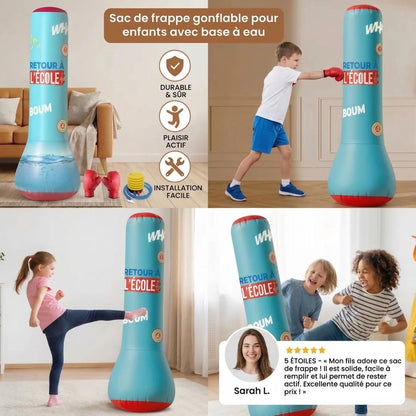 Sac de frappe gonflable pour enfants avec base remplie d’eau