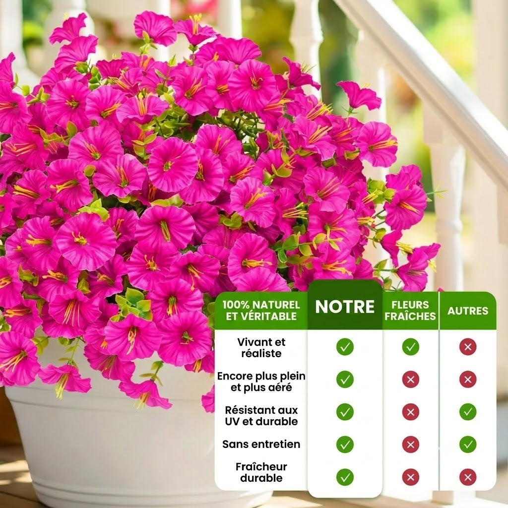 Bouquet de pétunias artificiels résistant aux UV