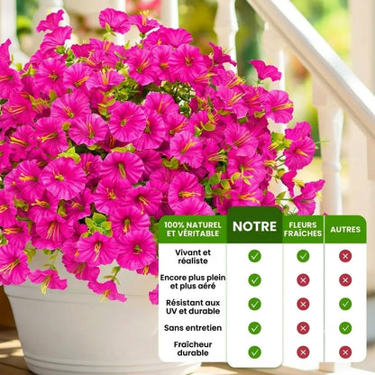 Bouquet de pétunias artificiels résistant aux UV