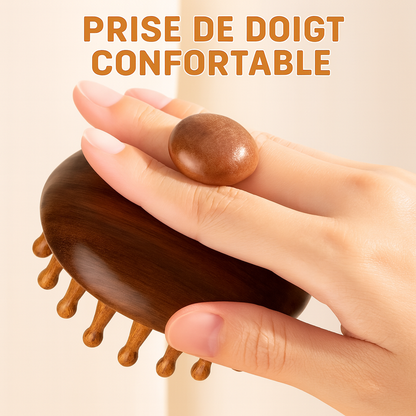 Peigne de massage en bois naturel