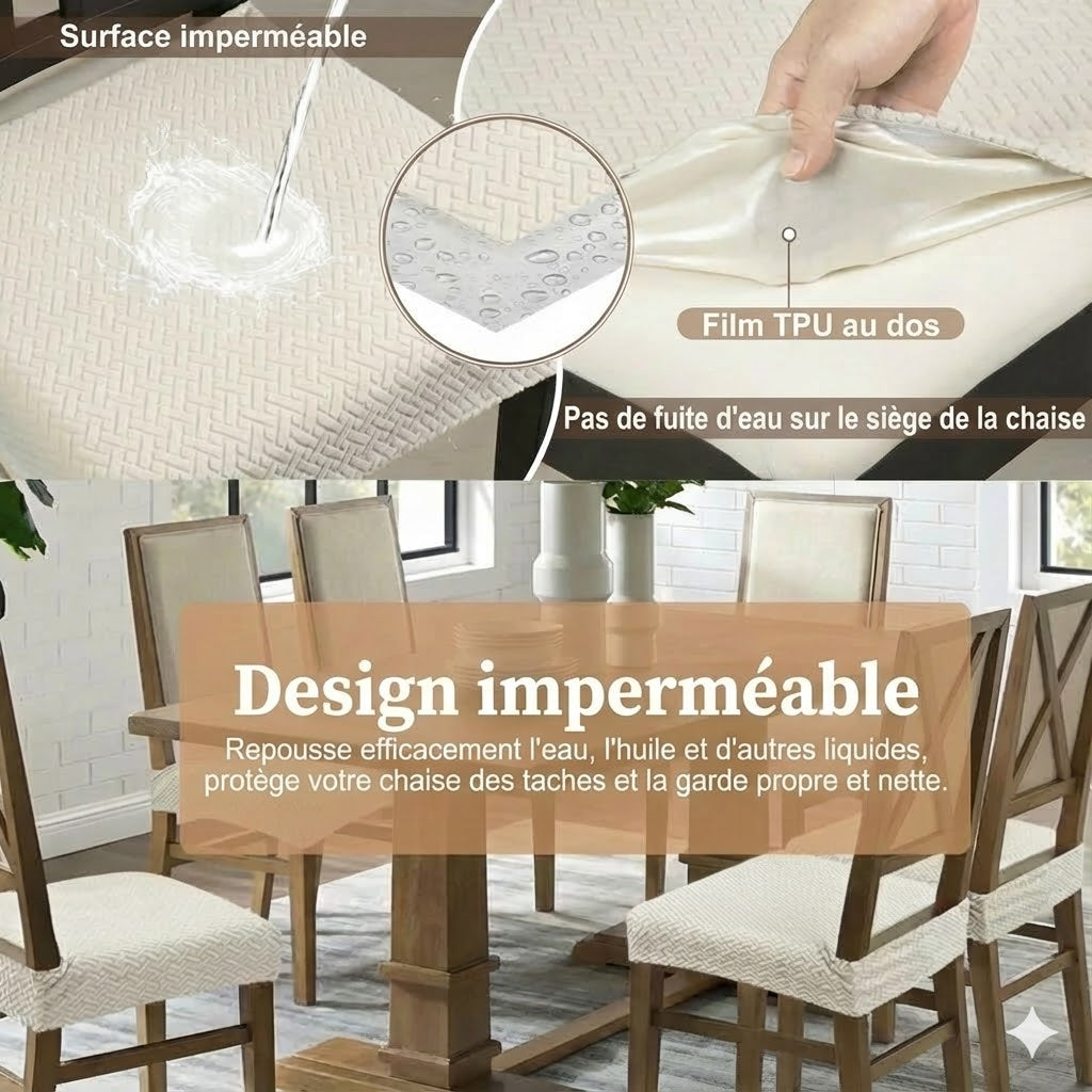 Housse de chaise imperméable en jacquard : élégante et antitache