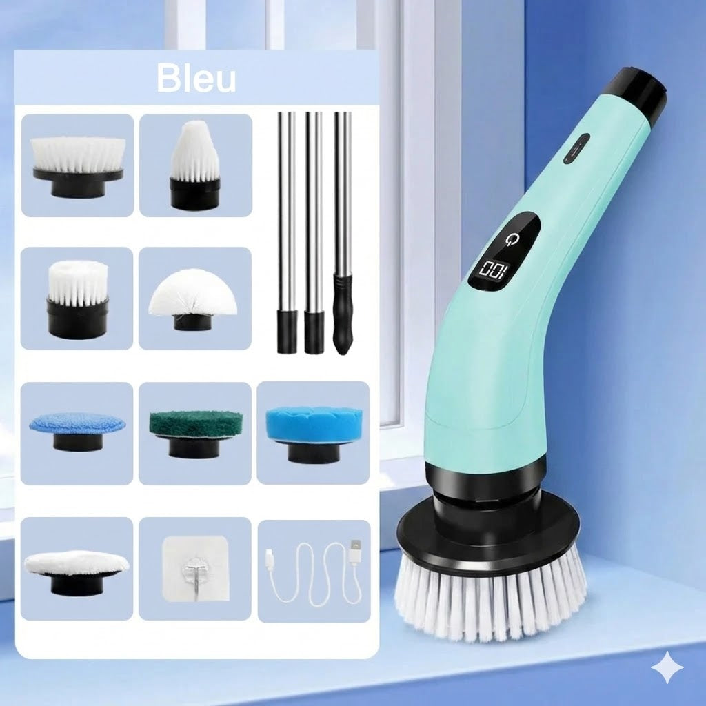 Brosse de nettoyage électrique 9-en-1