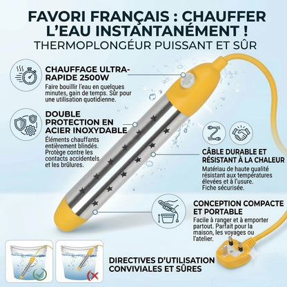 Chauffe-eau immergé en acier inoxydable