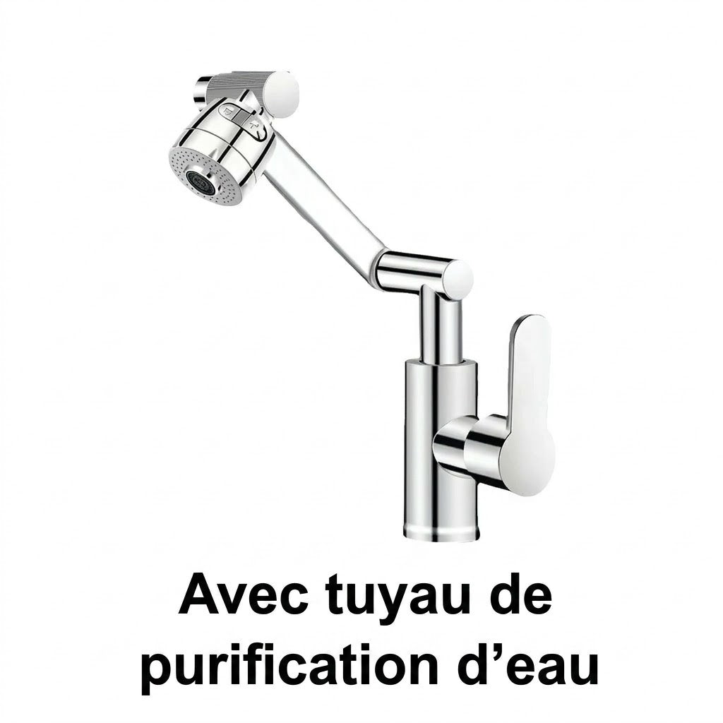 Extension de robinet rotative 1080° anti-éclaboussures avec 2 modes d'eau