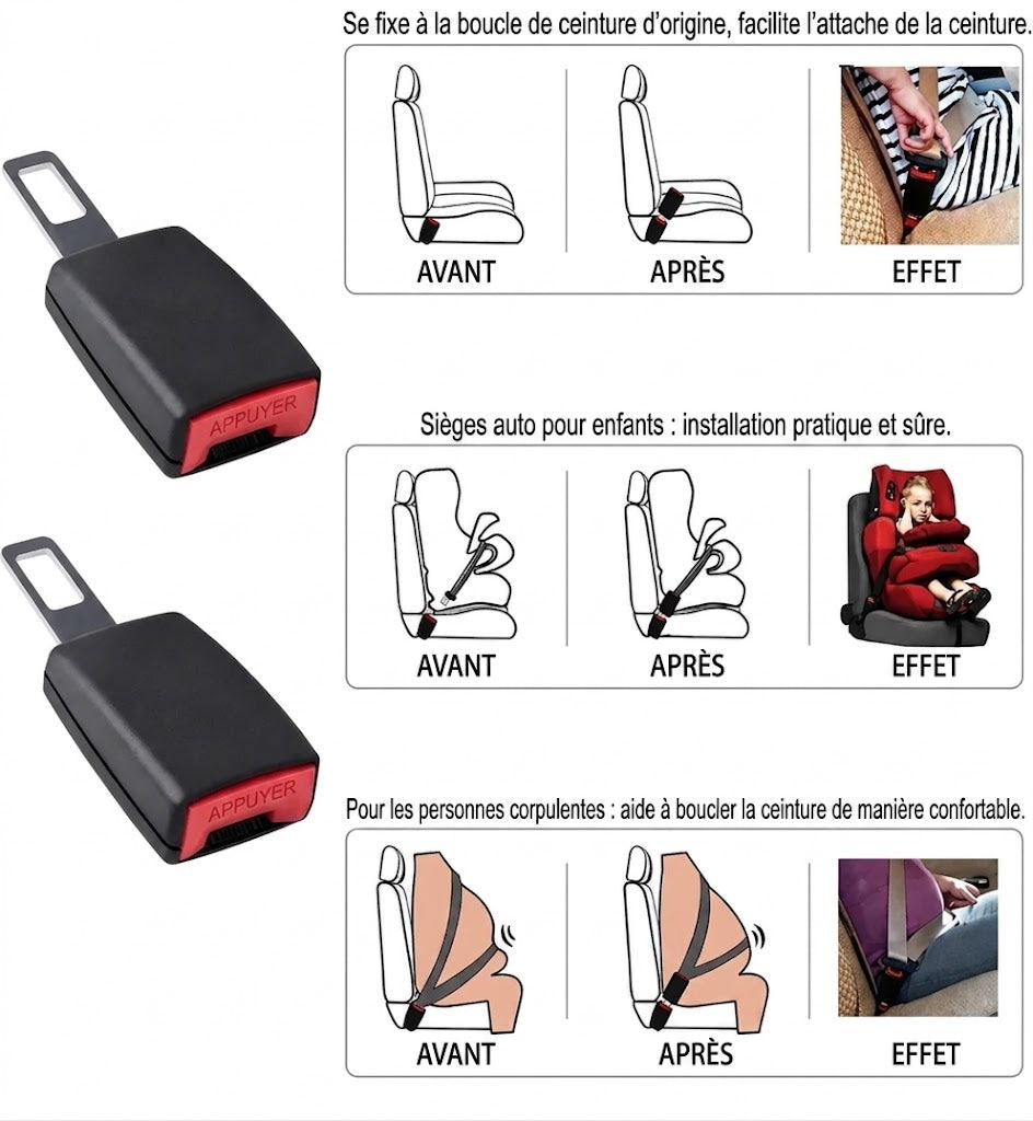 Rallonge universelle de ceinture de sécurité pour voiture