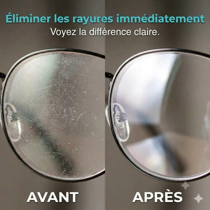 Spray professionnel de réparation de rayures pour lentilles – Restaure la clarté d'origine