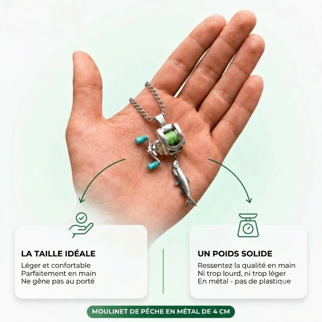 Collier avec canne à pêche miniature