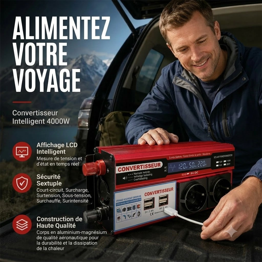 Convertisseur Voiture 12 V vers 230 V